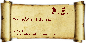 Molnár Edvina névjegykártya